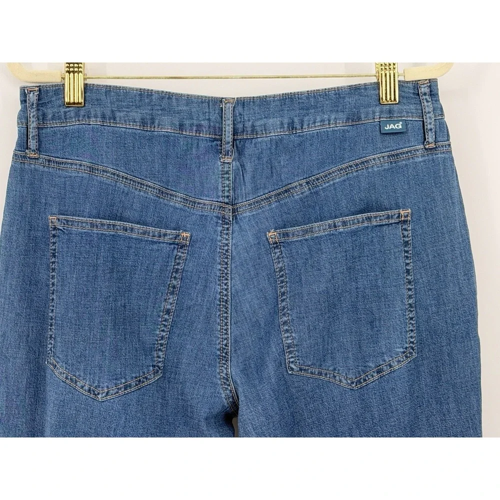 Jag Blue Denim Wide Leg Trousers Size 6/30 FITS 32x27.5 Casual‎ Lightweight